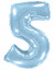 Логотип «Шар (40''/102 см) Цифра, 5, Голубой, Макарунс, 1 шт. в уп.»
