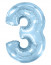 Логотип «Шар (40''/102 см) Цифра, 3, Голубой, Макарунс, 1 шт. в уп.»