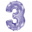 Логотип «Шар (40''/102 см) Цифра, 3, Сиреневый, 1 шт. в уп.»