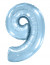 Логотип «Шар (40''/102 см) Цифра, 9, Голубой, Макарунс, 1 шт. в уп.»