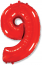 Логотип «Шар (40''/102 см) Цифра, 9, Красный, 1 шт.»