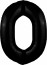 Логотип «Шар (40''/102 см) Цифра, 0 Slim, Черный блеск, 1 шт. в уп.»