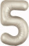 Логотип «Шар (40''/102 см) Цифра, 5 Slim, Мистик, Кремовый, Сатин, 1 шт. в уп.»