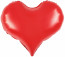 Логотип «Шар (24''/61 см) Сердце, Люкс, Королевский красный, Сатин, 1 шт. в уп. (цв.этик.)»