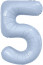 Логотип «Шар (40''/102 см) Цифра, 5 Slim, Небесный, 1 шт. в уп.»