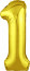 Логотип «Шар (40''/102 см) Цифра, 1 Slim, Золото, 1 шт. в уп.»