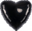 Логотип «Шар (18''/46 см) Сердце, Черный, 1 шт.»