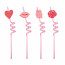 Логотип «Трубочки для коктейлей (пластик), Романтика, Розовый, 4 шт. в упак.»