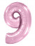 Логотип «Шар (40''/102 см) Цифра, 9, Розовый, Макарунс, 1 шт. в уп.»