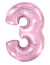 Логотип «Шар (40''/102 см) Цифра, 3, Розовый, Макарунс, 1 шт. в уп.»