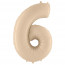 Логотип «Шар (40''/102 см) Цифра, 6, Кремовый, 1 шт. в уп.»