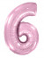 Логотип «Шар (40''/102 см) Цифра, 6, Розовый, Макарунс, 1 шт. в уп.»