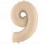 Логотип «Шар (40''/102 см) Цифра, 9, Кремовый, 1 шт. в уп.»