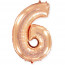Логотип «Шар (40''/102 см) Цифра, 6, Розовое Золото, 1 шт. в уп.»