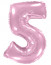 Логотип «Шар (40''/102 см) Цифра, 5, Розовый, Макарунс, 1 шт. в уп.»