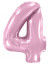 Логотип «Шар (40''/102 см) Цифра, 4, Розовый, Макарунс, 1 шт. в уп.»