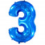 Логотип «Шар (40''/102 см) Цифра, 3, Синий, 1 шт. в уп.»