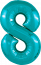 Логотип «Шар (40''/102 см) Цифра, 8 Slim, Океан, 1 шт. в уп.»