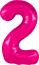 Логотип «Шар (40''/102 см) Цифра, 2 Slim, Фуксия, 1 шт. в уп.»