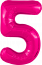 Логотип «Шар (40''/102 см) Цифра, 5 Slim, Фуксия, 1 шт. в уп.»