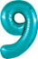 Логотип «Шар (40''/102 см) Цифра, 9 Slim, Океан, 1 шт. в уп.»