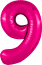 Логотип «Шар (40''/102 см) Цифра, 9 Slim, Фуксия, 1 шт. в уп.»