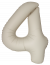 Логотип «Шар (40''/102 см) Цифра, 4 Slim, Кремовый Латте, Матовый, 1 шт. в уп.»