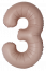 Логотип «Шар (40''/102 см) Цифра, 3 Slim, Винтажная роза, Матовый, 1 шт. в уп.»