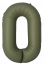 Логотип «Шар (40''/102 см) Цифра, 0 Slim, Оливковый, Матовый, 1 шт. в уп.»