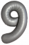 Логотип «Шар (40''/102 см) Цифра, 9 Slim, Лунное Серебро, Матовый, 1 шт. в уп.»