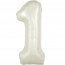 Логотип «Шар (40''/102 см) Цифра, 1, Белый песок, Сатин, 1 шт. в уп.»