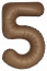 Логотип «Шар (40''/102 см) Цифра, 5 Slim, Шоколад, Матовый, 1 шт. в уп.»