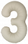 Логотип «Шар (40''/102 см) Цифра, 3 Slim, Кремовый Латте, Матовый, 1 шт. в уп.»