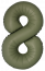 Логотип «Шар (40''/102 см) Цифра, 8 Slim, Оливковый, Матовый, 1 шт. в уп.»
