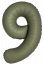 Логотип «Шар (40''/102 см) Цифра, 9 Slim, Оливковый, Матовый, 1 шт. в уп.»