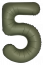 Логотип «Шар (40''/102 см) Цифра, 5 Slim, Оливковый, Матовый, 1 шт. в уп.»