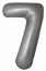 Логотип «Шар (40''/102 см) Цифра, 7 Slim, Лунное Серебро, Матовый, 1 шт. в уп.»