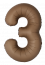 Логотип «Шар (40''/102 см) Цифра, 3 Slim, Шоколад, Матовый, 1 шт. в уп.»