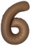 Логотип «Шар (40''/102 см) Цифра, 6 Slim, Шоколад, Матовый, 1 шт. в уп.»