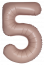 Логотип «Шар (40''/102 см) Цифра, 5 Slim, Винтажная роза, Матовый, 1 шт. в уп.»