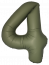 Логотип «Шар (40''/102 см) Цифра, 4 Slim, Оливковый, Матовый, 1 шт. в уп.»