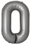 Логотип «Шар (40''/102 см) Цифра, 0 Slim, Лунное Серебро, Матовый, 1 шт. в уп.»