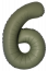 Логотип «Шар (40''/102 см) Цифра, 6 Slim, Оливковый, Матовый, 1 шт. в уп.»