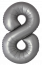 Логотип «Шар (40''/102 см) Цифра, 8 Slim, Лунное Серебро, Матовый, 1 шт. в уп.»
