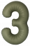 Логотип «Шар (40''/102 см) Цифра, 3 Slim, Оливковый, Матовый, 1 шт. в уп.»