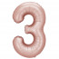 Логотип «Шар (40''/102 см) Цифра, 3, Винтажная роза, Сатин, 1 шт. в уп.»