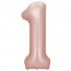 Логотип «Шар (40''/102 см) Цифра, 1, Винтажная роза, Сатин, 1 шт. в уп.»