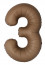 Логотип «Шар (40''/102 см) Цифра, 3 Slim, Шоколад, Матовый, 1 шт. в уп.»