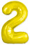 Логотип «Шар (40''/102 см) Цифра, 2 Slim, Золото, 1 шт. в уп.»