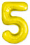Логотип «Шар (40''/102 см) Цифра, 5 Slim, Золото, 1 шт. в уп.»